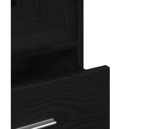 Podijs Ar Riteni Melns Ozols 55 X 55 X 107 Cm Inženierijas Koks Vidaxl