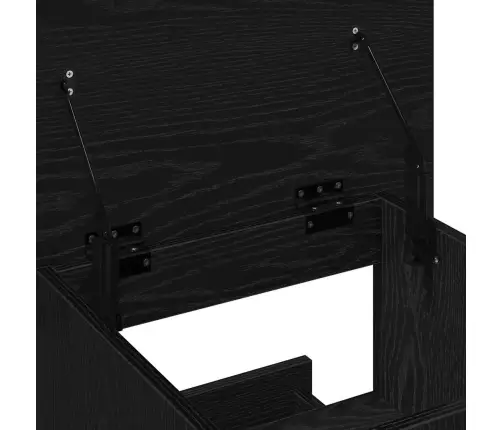 Podijs Ar Riteni Melns Ozols 55 X 55 X 107 Cm Inženierijas Koks Vidaxl