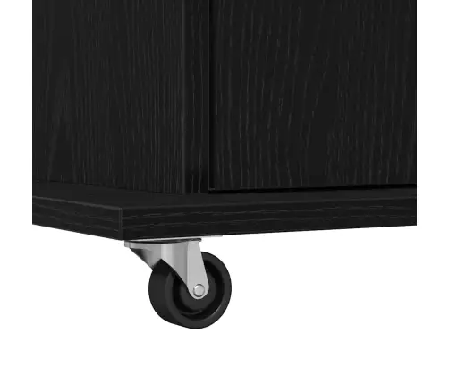 Podijs Ar Riteni Melns Ozols 55 X 55 X 107 Cm Inženierijas Koks Vidaxl