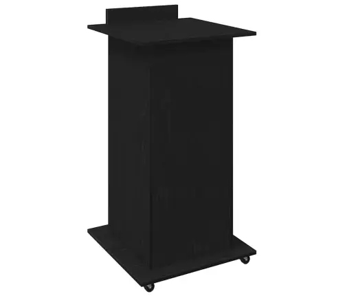 Podijs Ar Riteni Melns Ozols 55 X 55 X 107 Cm Inženierijas Koks Vidaxl