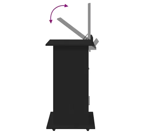 Podijs Ar Riteni Melns Ozols 55 X 55 X 107 Cm Inženierijas Koks Vidaxl