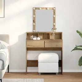 Tualetes Galdiņš Ar Plauktu Amatnieku Ozola 80 X 41 X 144.5 Cm Vidaxl