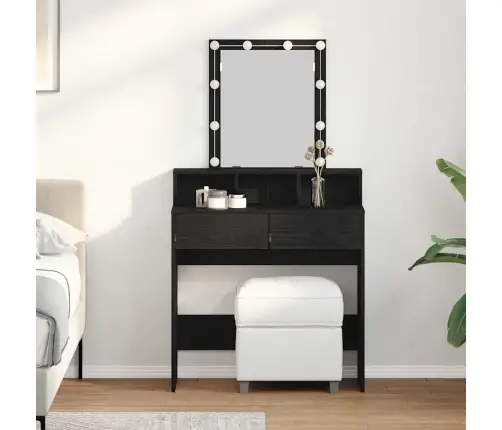 Apsirengimo Stalas Su Stalčių Juoda Ąžuolo 80 X 41 X 144.5 Cm