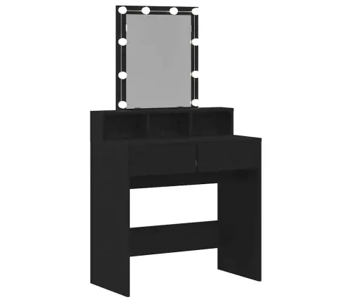 Apsirengimo Stalas Su Stalčių Juoda Ąžuolo 80 X 41 X 144.5 Cm