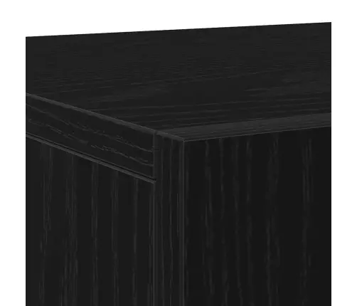 Bufete Ar 3 Durvīm Melns Ozols 90X34X80 Cm Inženierijas Koks Vidaxl