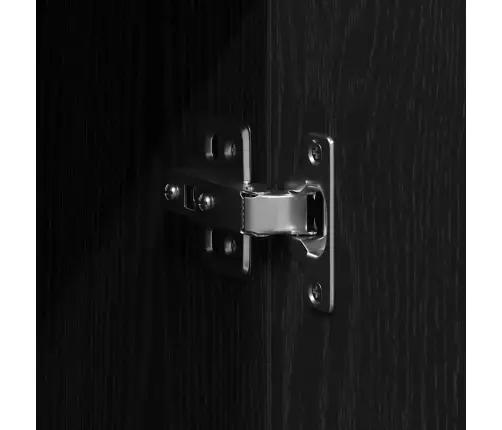 Bufete Ar 3 Durvīm Melns Ozols 90X34X80 Cm Inženierijas Koks Vidaxl