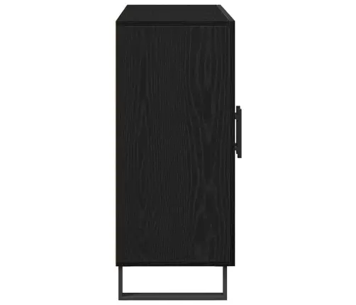 Bufete Ar 3 Durvīm Melns Ozols 90X34X80 Cm Inženierijas Koks Vidaxl