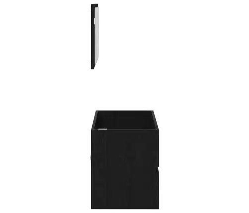 2 Daļu Vannasistabas Mēbeļu Komplekts Melna Ozola Inženierijas Koks Vidaxl