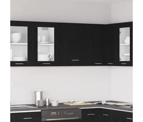 Melnais Ozolkoka Karājamais Skapis 50X31X60 Cm, Izgatavots No Inženierijas Koka Vidaxl