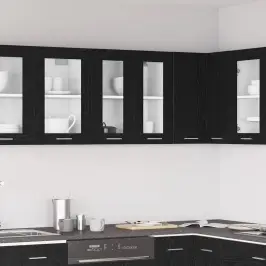 Seinakapp Riiuliga Must Tamm 60 X 31 X 60 Cm Tehispuit