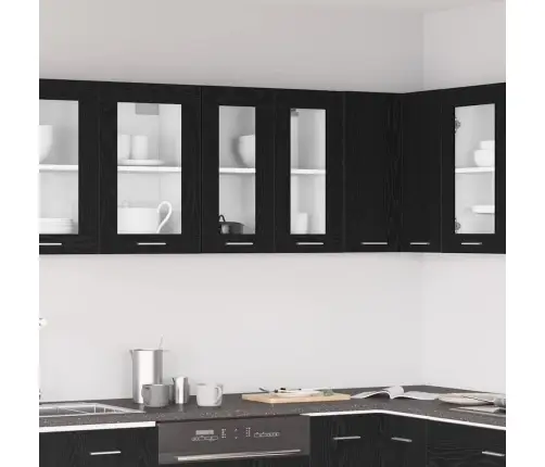 Seinakapp Riiuliga Must Tamm 60 X 31 X 60 Cm Tehispuit