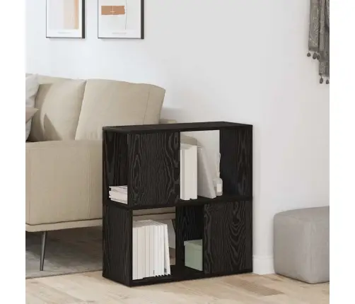 Grāmatu Plaukts Melnā Ozola Krāsā, 60X24X63 Cm, Izgatavots No Inženierijas Koka Vidaxl