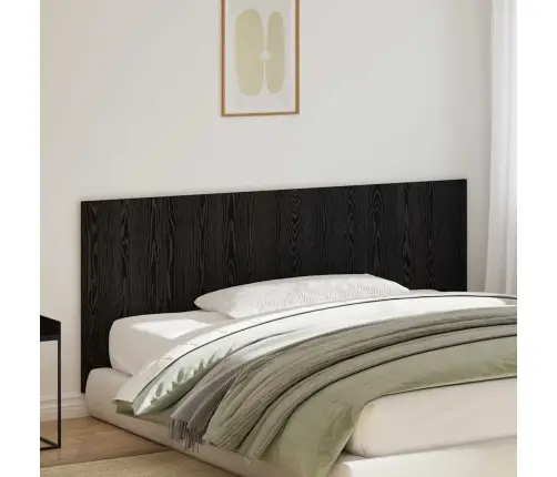 Gultas Galvas Stūris Melns Ozols 200X1,5X80 Cm Inženierkoks Vidaxl