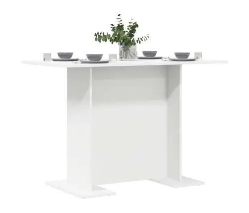 Ēdamgalda Balts 110X60X75 Cm Inženierijas Koks Vidaxl