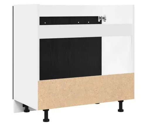 Apatinė Kriauklės Spintelė, Juodo Ąžuolo Spalvos, 80X46X81,5 cm Inžinerinė Mediena