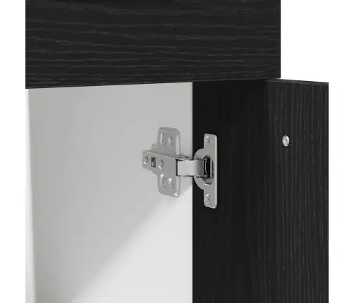 Melnais Ozolkoka Atvilktņu Skapis - 30X46X81.5 Cm, Izgatavots No Inženierijas Koka Vidaxl