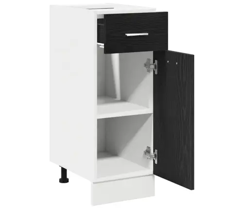 Melnais Ozolkoka Atvilktņu Skapis - 30X46X81.5 Cm, Izgatavots No Inženierijas Koka Vidaxl