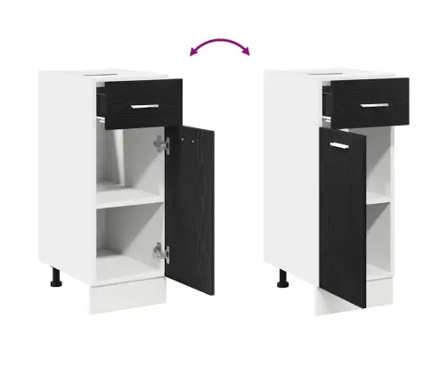 Melnais Ozolkoka Atvilktņu Skapis - 30X46X81.5 Cm, Izgatavots No Inženierijas Koka Vidaxl