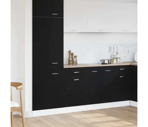 Melns Ozolkoka Atvilktņu Skapis - 50X46X81.5 Cm, Izgatavots No Inženierijas Koka. Vidaxl