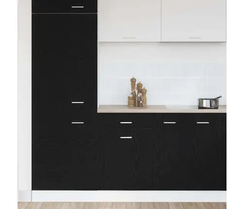 Melns Ozolkoka Atvilktņu Skapis - 50X46X81.5 Cm, Izgatavots No Inženierijas Koka. Vidaxl