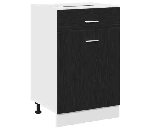 Melns Ozolkoka Atvilktņu Skapis - 50X46X81.5 Cm, Izgatavots No Inženierijas Koka. Vidaxl