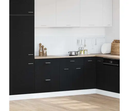 Melns Ozola Atvilktnes Skapītis - 60X46X81.5 Cm, Izgatavots No Koka Vidaxl