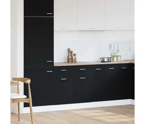 Skapis Ar Atvilktni Melnā Ozola Krāsā, 80 X 46 X 81.5 Cm, Izgatavots No Inženierijas Koka Vidaxl