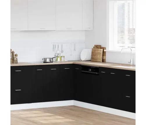 Melns Ozola Stūra Apakšējais Skapis - 75.5 X 75.5 X 81.5 Cm, Izgatavots No Inženierijas Koka Vidaxl