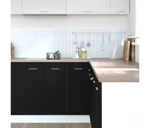 Melns Ozola Stūra Apakšējais Skapis - 75.5 X 75.5 X 81.5 Cm, Izgatavots No Inženierijas Koka Vidaxl