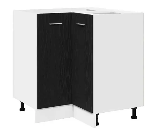 Melns Ozola Stūra Apakšējais Skapis - 75.5 X 75.5 X 81.5 Cm, Izgatavots No Inženierijas Koka Vidaxl