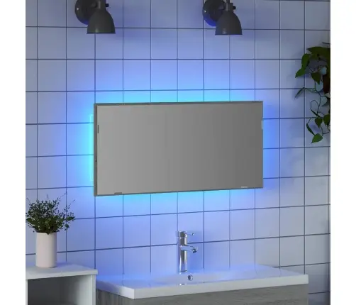 Peegel Led -Ribatuledega Peegliga Kerge Hall Sonoma 80 X 37 Cm
