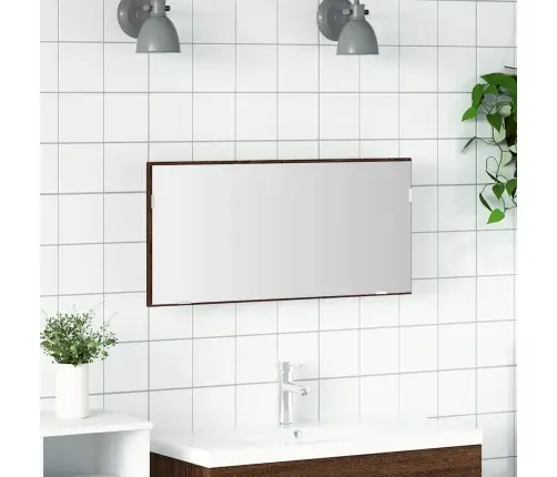 Peegel Pruun Tamm 80 X 37 Cm Klaas Ja Tehnoloogiline Puit