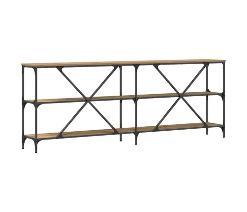 Konsoles Galds Ar Plauktu Cits Amatnieku Ozola 180 X 30 X 75 Cm Vidaxl Konsoles Galds Ar Plauktu Cits Amatnieku Ozola 180 X 30 X 75 Cm Vidaxl