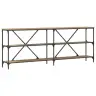 Konsoles Galds Ar Plauktu Cits Amatnieku Ozola 180 X 30 X 75 Cm Vidaxl Konsoles Galds Ar Plauktu Cits Amatnieku Ozola 180 X 30 X 75 Cm Vidaxl