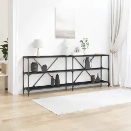 Konsoollaud Riiuliga Muu Must Tamm 200 X 30 X 75 Cm