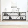 Konsoles Galds Ar Plauktu Cits Melns Ozols 180 X 30 X 75 Cm Vidaxl Konsoles Galds Ar Plauktu Cits Melns Ozols 180 X 30 X 75 Cm Vidaxl