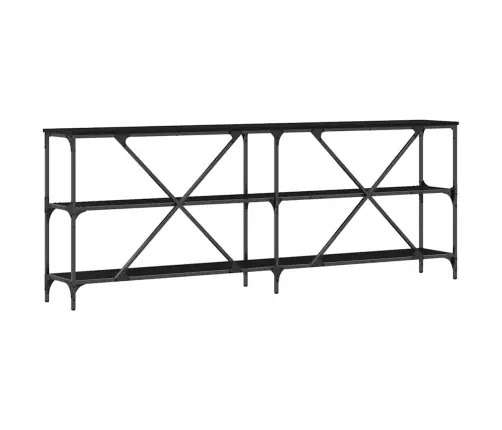 Konsoles Galds Ar Plauktu Cits Melns Ozols 180 X 30 X 75 Cm Vidaxl Konsoles Galds Ar Plauktu Cits Melns Ozols 180 X 30 X 75 Cm Vidaxl