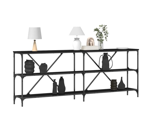 Konsoollaud Riiuliga Muu Must Tamm 180 X 30 X 75 Cm