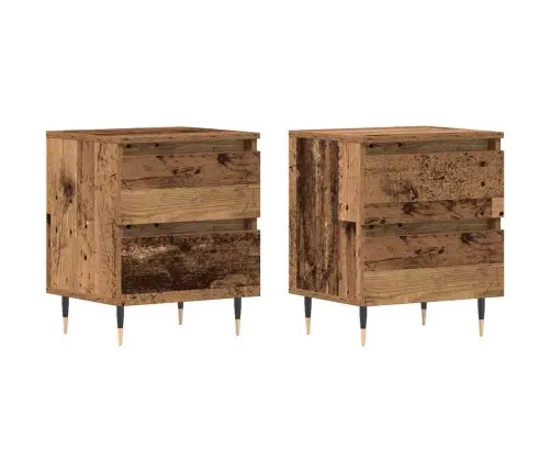 Šalia Lovos Spintelė 2 Pcs Sena Mediena 40 X 35 X 50 Cm