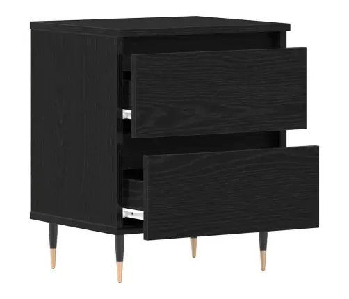 Naktsgaldiņi 2 Gab Black Oak 40X35X50 Cm Inženiertehniskā Koka Vidaxl