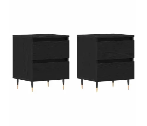 Naktsgaldiņi 2 Gab Black Oak 40X35X50 Cm Inženiertehniskā Koka Vidaxl