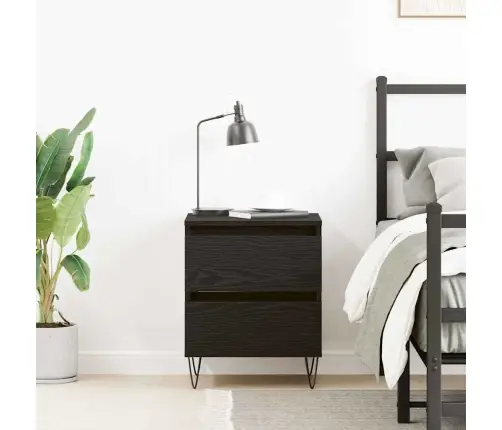 Naktsgaldiņš Melna Ozolu 40X35X50 Cm Inženieru Koks Vidaxl