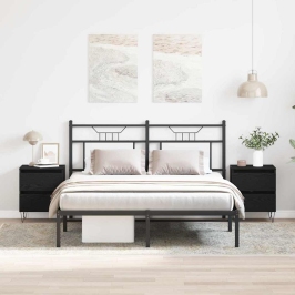 Nakts Skapītis Ar Atvilktni 2 Pcs Melns Ozols 40 X 35 X 50 Cm Vidaxl