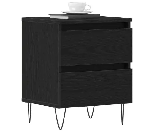 Šalia Lovos Spintelė 2 Pcs Juoda Ąžuolo 40 X 35 X 50 Cm Šalia Lovos Spintelė 2 Pcs Juoda Ąžuolo 40 X 35 X 50 Cm