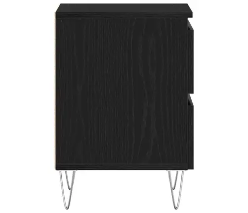 Šalia Lovos Spintelė 2 Pcs Juoda Ąžuolo 40 X 35 X 50 Cm Šalia Lovos Spintelė 2 Pcs Juoda Ąžuolo 40 X 35 X 50 Cm