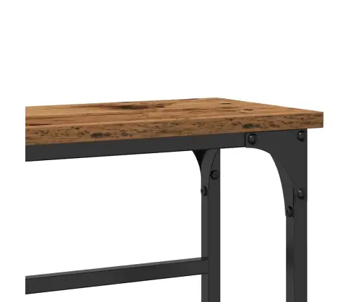 Konsoles Galds No Veca Koka 75X19,5X75 Cm No Inženierkoka Un Tērauda Vidaxl