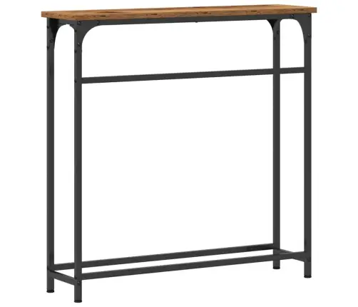 Konsoles Galds No Veca Koka 75X19,5X75 Cm No Inženierkoka Un Tērauda Vidaxl
