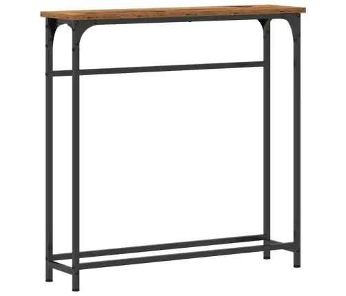 Konsoles Galds No Veca Koka 75X19,5X75 Cm No Inženierkoka Un Tērauda Vidaxl