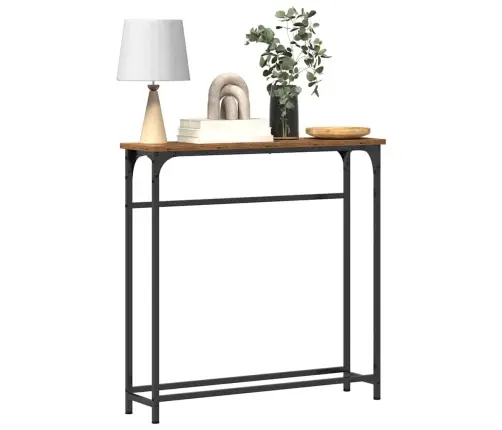 Konsoles Galds No Veca Koka 75X19,5X75 Cm No Inženierkoka Un Tērauda Vidaxl