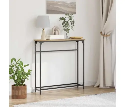 Konsoles Galds Artisan Oak 75X19,5X75 Cm Inženierijas Koks Un Tērauds Vidaxl